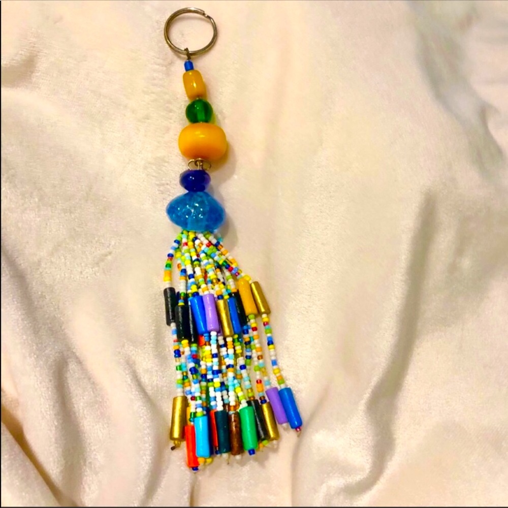 Beaded Key Ring, Window Ornament.